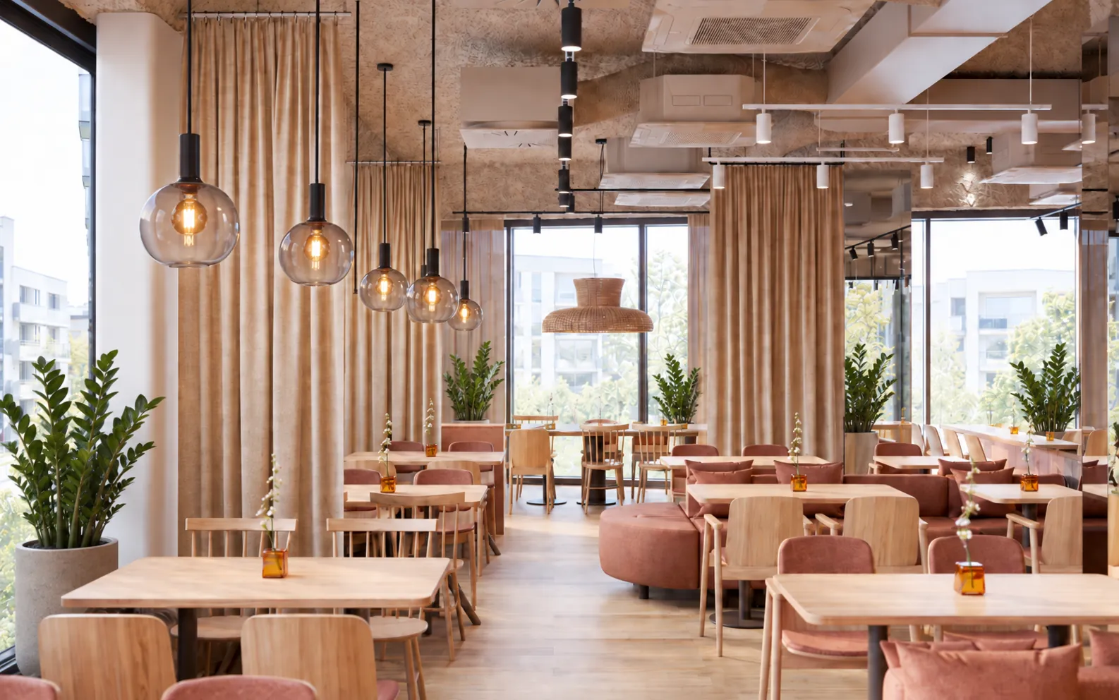 Interiér restaurace Solis na Smíchově